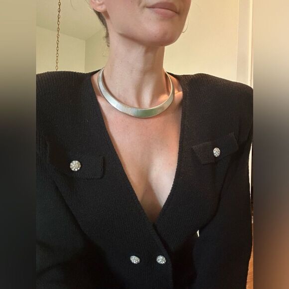 VINTAGE PAT SANDLER Sakowitz Black Knit Jumpsuit Sz 6 Mob Wife 70s 80s Cocktail - Picture 3 of 16